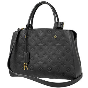 Louis Vuitton Montaigne MM Handbag 2-Way Shoulder Bag Monogram Empreinte Noir...
